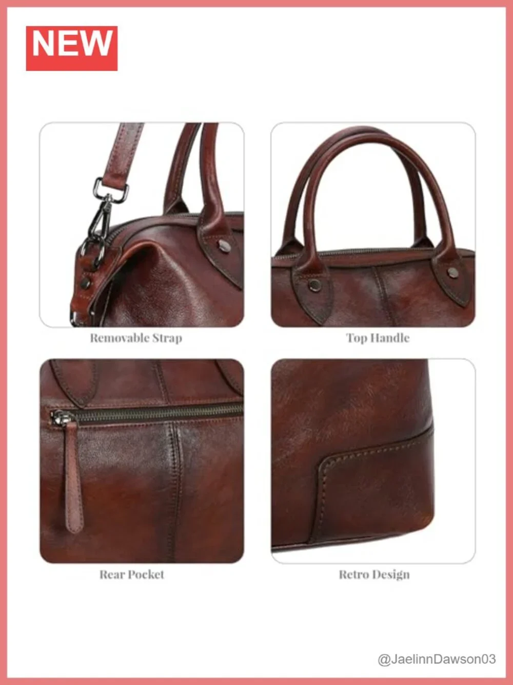 Genuine Leather Satchel Tote Large Top Handle Crossbody Purse with Adjustable